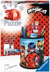 Ravensburger puzzle 3D porte-stylos Miraculous Coccinelle et Chat Noir 57 pièces