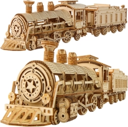 Puzzle 3D en bois locomotive à vapeur avec tender Kruzzel - 1 pièce