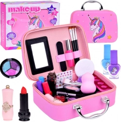 Trousse de maquillage pour filles avec licorne rose 19,5 x 14 x 7 cm
