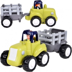 Jouets de construction tracteurs avec remorque basculante et rouleau