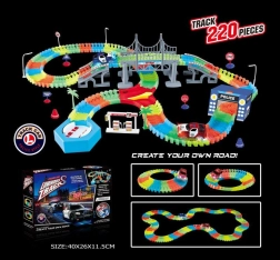 Piste de course flexible lumineuse 220 pièces avec voiture LED