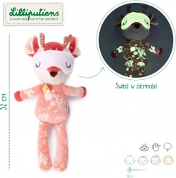 Lilliputiens doudou veilleuse biche Stella avec éléments lumineux 6m+