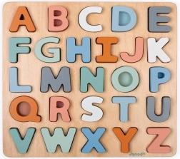 Puzzle en bois alphabet avec tableau JANOD