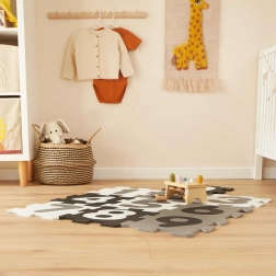 Tapis de jeu en mousse avec chiffres noir et blanc – 10 pcs