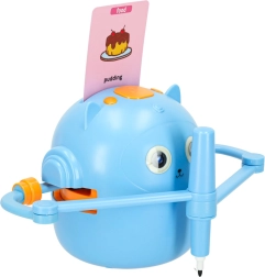 Robot éducatif interactif pour apprendre à dessiner et écrire, cartes et feutres, bleu