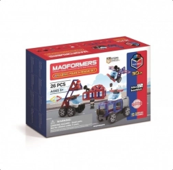 Jeu de construction magnétique Magformers Amazing Police – set police et secours, 26 pièces