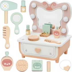 coiffeuse en bois avec miroir papillon et lumières + accessoires cosmétiques TOOKY TOY
