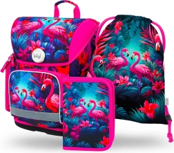 Set scolaire BAAGL Ergo Flamants – cartable, trousse et sac
