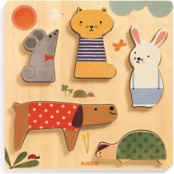 Puzzle encastrable en bois Animaux domestiques Djeco