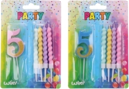 Bougie de fête numéro 5 avec bougies supplémentaires