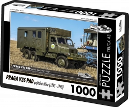 Puzzle Retro Voitures - Praga V3S PAD atelier mobile (1953 - 1990) 1000 pièces