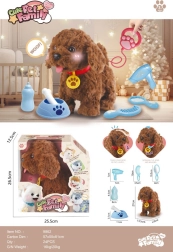 Chiot brun interactif télécommandé avec accessoires