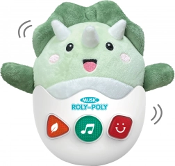 Dinosaure en peluche roulant avec effets lumineux et sonores 20 cm