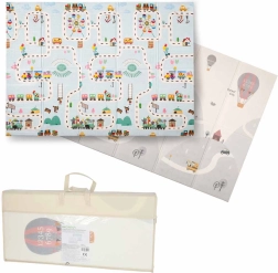 Tapis éducatif pliable en mousse double face pour enfants 150 × 200 cm – rues et ballons