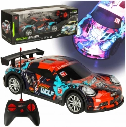 Voiture de sport télécommandée bleu-rouge