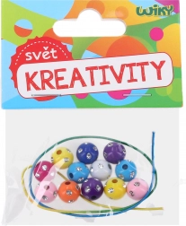 Perles colorées avec cordelette