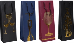 Sac cadeau pour bouteille M, 36 × 12,8 × 8,4 cm, motif toutes saisons