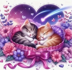 Peinture diamant Chatons endormis 30 × 40 cm