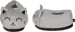 Chaussons en peluche Chats gris