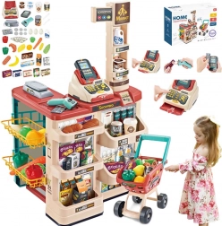 supermarché pour enfants avec chariot, caisse, balance et scanner WOOPIE (48 accessoires)