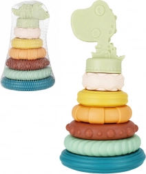 Bab Bam pyramide empilable en silicone avec dinosaure pour bébés