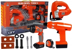 Set d’outils pour enfants avec perceuse sans fil, scie sauteuse et lampe de poche – 12 pièces