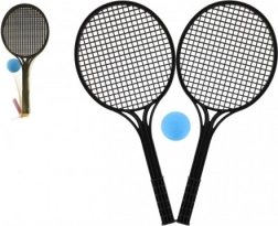 Set de soft tennis avec raquettes noires et balle