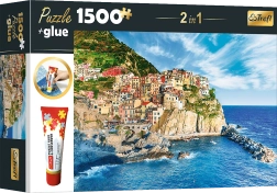Ensemble de puzzle Manarola, Ligurie, Italie 1500 pièces avec colle