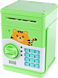 Tirelire coffre-fort chat verte