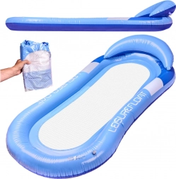 Matelas gonflable pour piscine avec appuie-tête - bleu