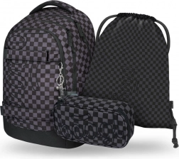 Ensemble de fournitures scolaires BAAGL Skate Max gris : sac à dos, trousse et sac