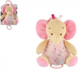 Éléphant musical en peluche TULILO 18 cm rose