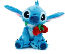 Peluche Disney Stitch avec rose 25 cm