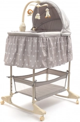 Berceau et lit multifonction pour bébé New Baby, étoiles, gris