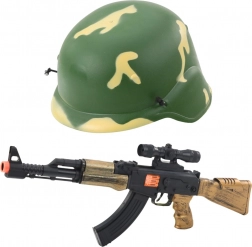 Set militaire pour enfants avec casque et fusil sonore