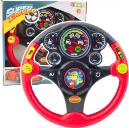 Volant interactif pour enfants avec effets sonores, lumineux et vibrations - rouge