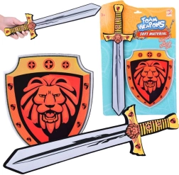 Set de chevalier en mousse – épée et bouclier avec blason au lion