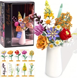 Kit de bouquet de fleurs avec vase en céramique, 1070 pièces