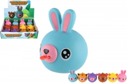 Petit animal en caoutchouc qui couine avec langue 6 cm