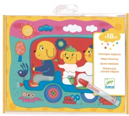 Album de coloriage à l'eau DJECO Famille sur la route