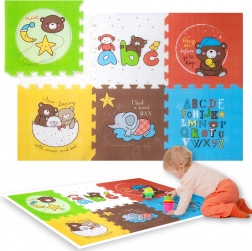 Humbi tapis puzzle en mousse XXL animaux et lettres 6 pièces 165 × 112 × 1,5 cm