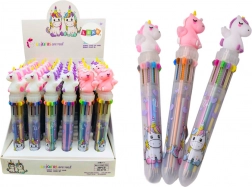 stylo bille multicolore licorne, automatique, 10 couleurs