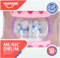 tambour rose pour enfants à piles avec lumières et mélodies