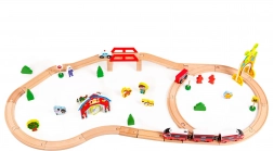 Chemin de fer en bois à piles - Ferme Ecotoys