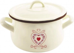 Casserole émaillée avec couvercle beige TONCA 16 cm, 2,3 l