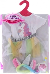 Ensemble de vêtements pour poupées avec licorne – body, tutu et serre-tête