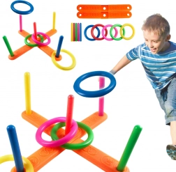 Jeu de lancer d’anneaux sur cible – ensemble en plastique coloré