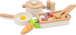 Set de vaisselle en bois pour cuisine d’enfant