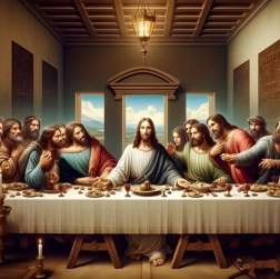 Peinture au diamant La Dernière Cène 30x40 cm