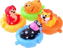 Animaux en caoutchouc sur puzzles flottants